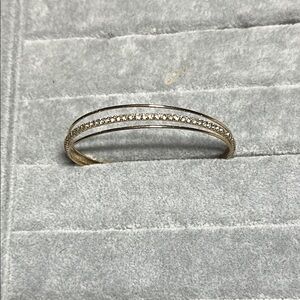 Elegant Gold and Sparkling Bangle Bracelet Dainty